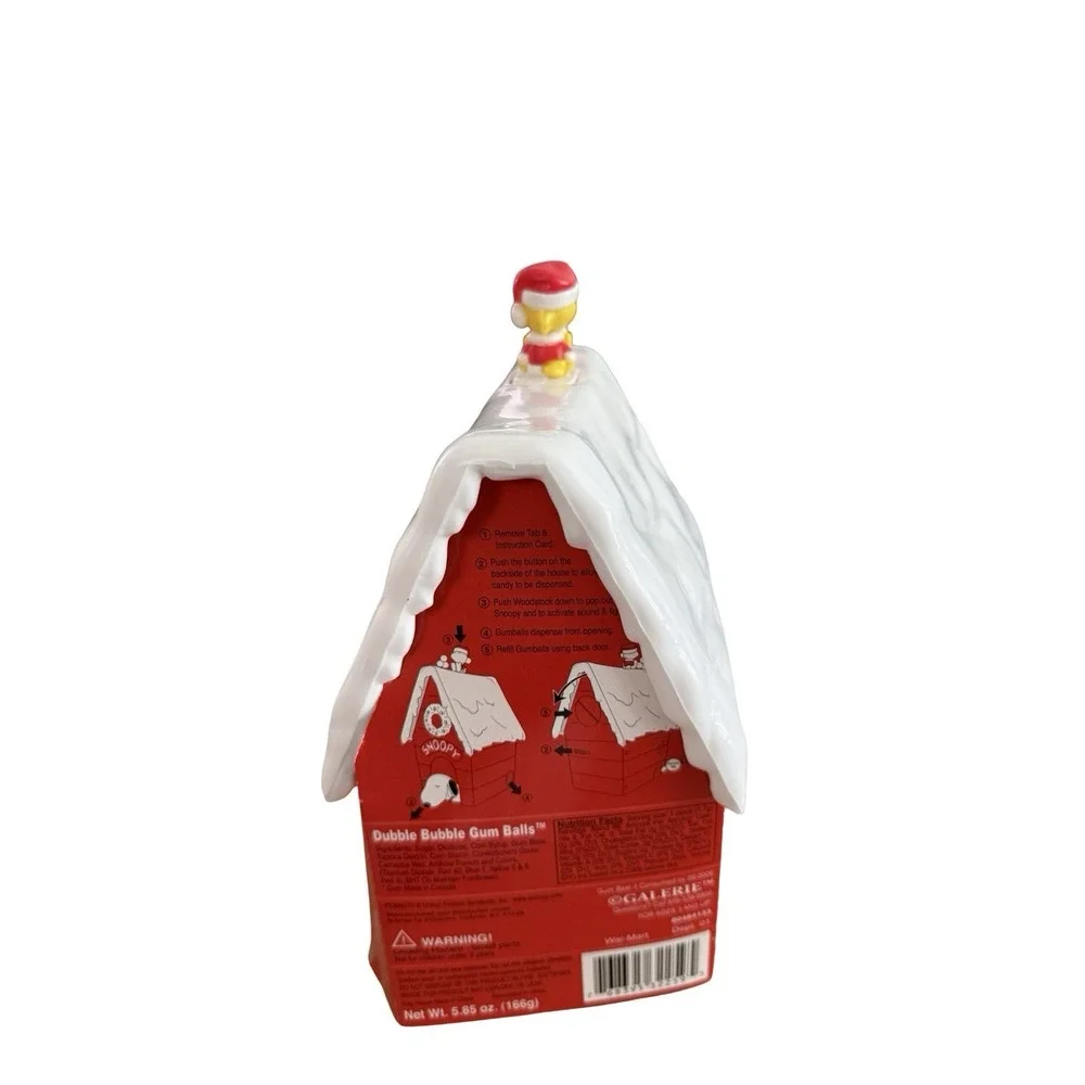 Vintage 1990 Peanuts Light Up Musical Christmas Snoopy Dog House Candy Dispenser